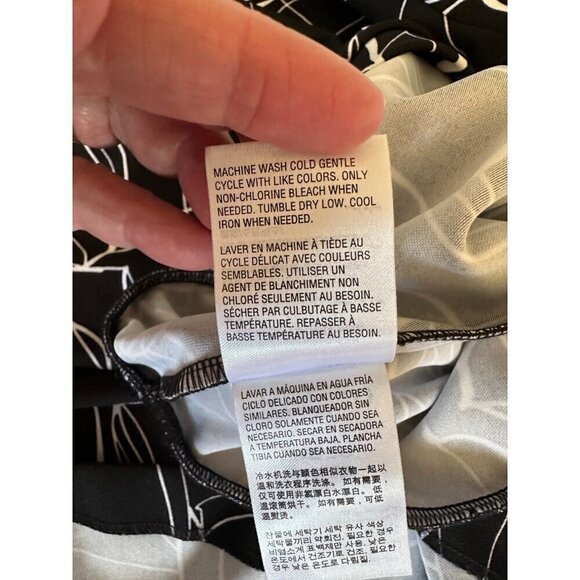 Alfani Skirt Plus Sz16W Midi Cobalt Breeze Black White Floral Elastic Waist NEW - Picture 8 of 12